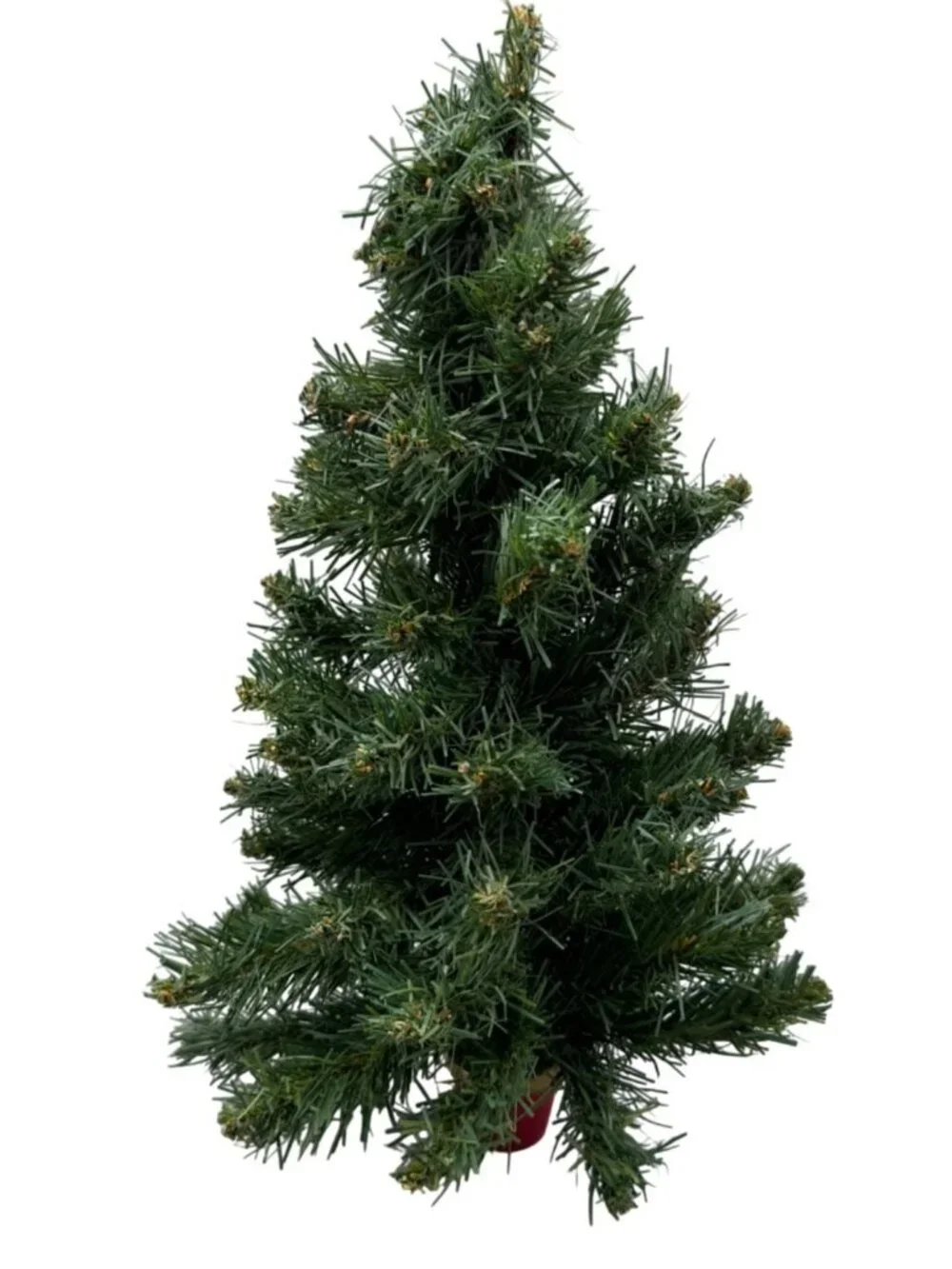 Artificial Mini Christmas Tree With Red Base - 13 Inches Tall READ